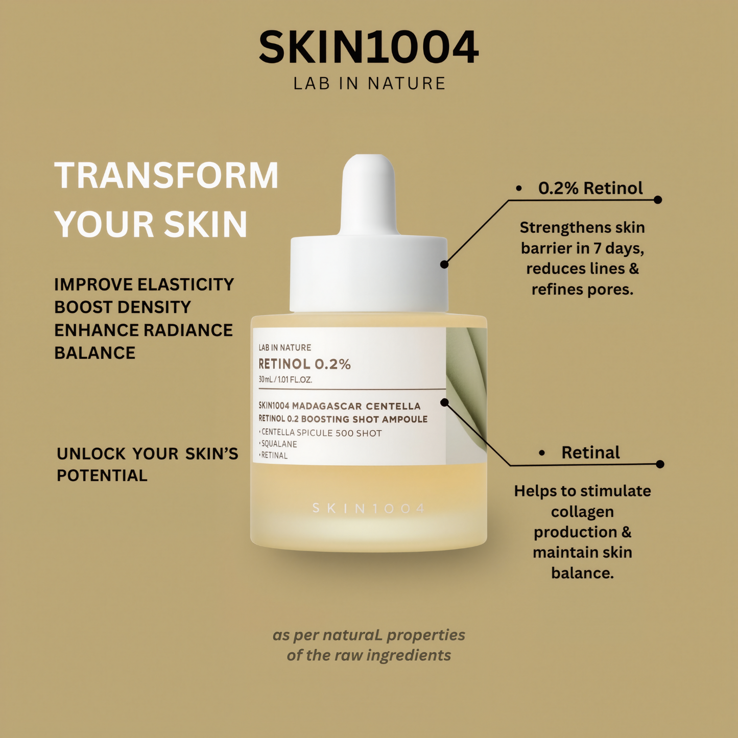SKIN1004 Retinol 0.2 Boosting Shot Ampoule